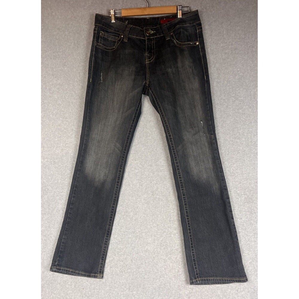 Vigoss Jeans Womens 12/14 The New York Boot Cut Flap Pocket Stretch Dark Denim